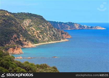 Summer sea rocky coast view. Costa Brava, Catalonia, Spain.