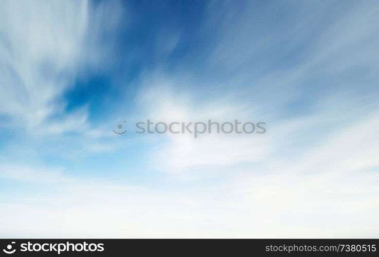 Summer sky and clouds natural background. Long exposure