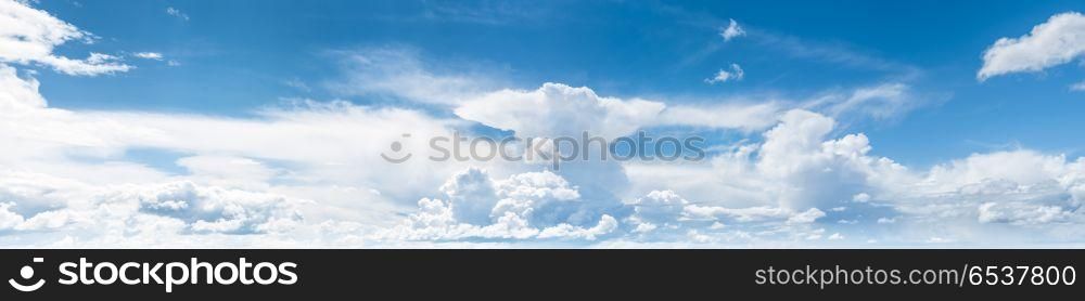 Summer sky art blue colors panorama. Summer sky art blue colors panorama. Natural background. Summer sky art blue colors panorama