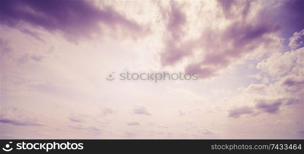 Summer sky clouds. Clear atmosphere. Summer sky clouds