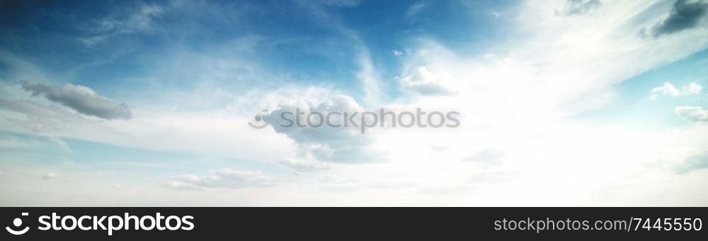 Summer sky clouds. Clear atmosphere. Summer sky clouds