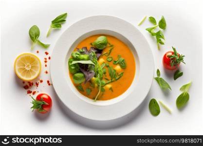 Summer Spanish soup gazpacho Illustration Generative AI