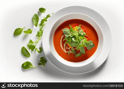 Summer Spanish soup gazpacho Illustration Generative AI