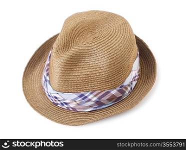 summer straw hat isolated on white background