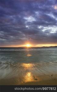 summer sunset in majorca beach, spain