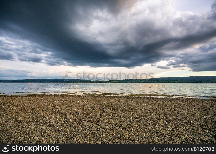 Summer thunderstorm at beautiful Lake Constance