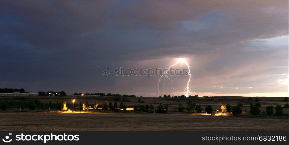 Summer thunderstorm passes over the outskirts of Boise, Idaho
