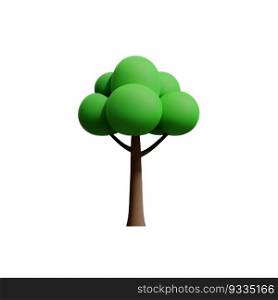 Summer tree  on white background llustration of tree cartoon low poly