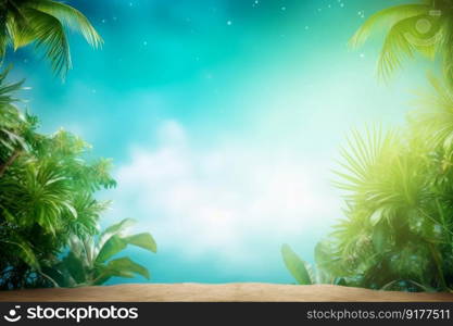 Summer tropical background. Illustration Generative AI 