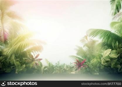 Summer tropical background. Illustration Generative AI
