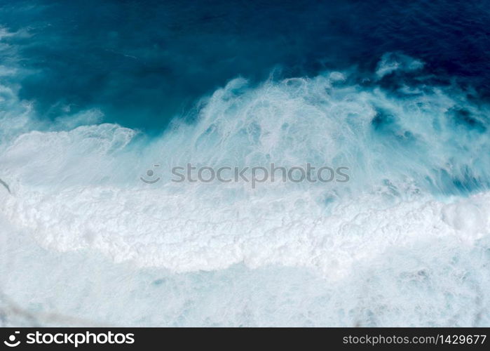 summer tropical beach blue ocean nature landscape with white wave on tropical summer island.