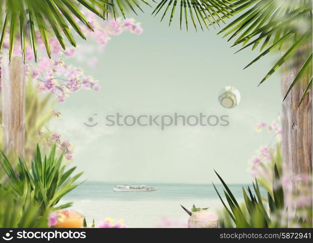 Summer. Tropical Beach in Sunlight