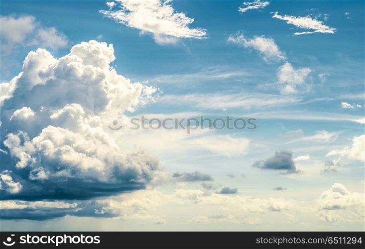 Summer tropical sky and clouds. Summer tropical sky and clouds. Outdoor panorama. Summer tropical sky and clouds