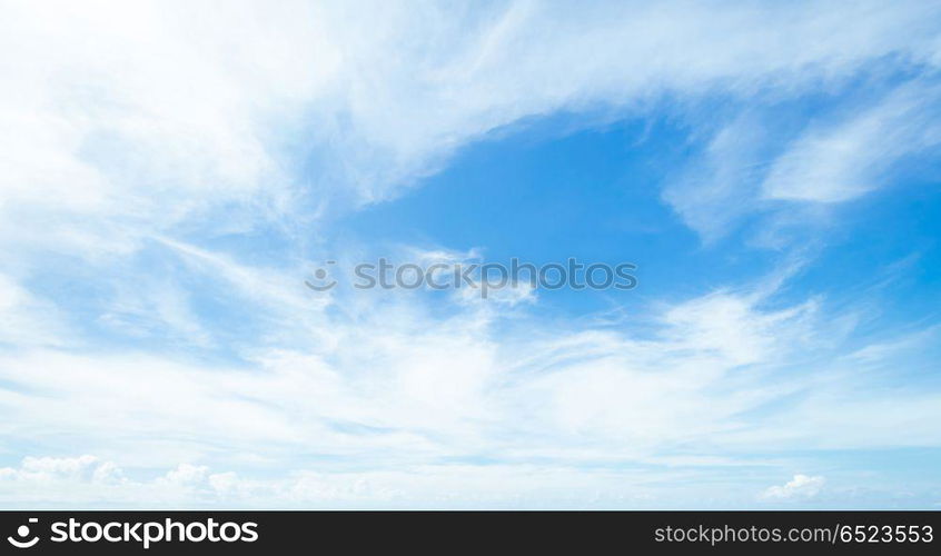 Summer tropical sky and clouds. Summer tropical sky and clouds. Outdoor panorama. Summer tropical sky and clouds