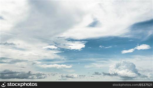 Summer tropical sky and clouds. Summer tropical sky and clouds. Outdoor panorama. Summer tropical sky and clouds