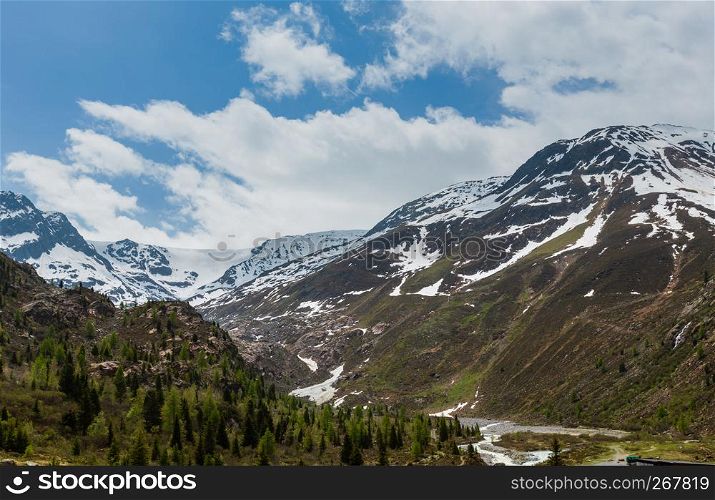 Summer view from road to Kaunertal Gletscher (Austria, Tirol).