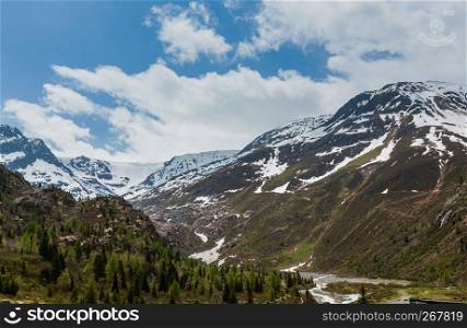 Summer view from road to Kaunertal Gletscher (Austria, Tirol).