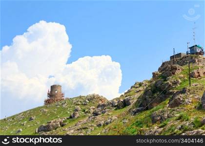 Summer view of ancient Genoese fortress (Near Balaclava Town, Crimea, Ukraine)