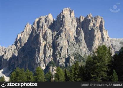 summer view of Catinaccio group, Trentino, Italy