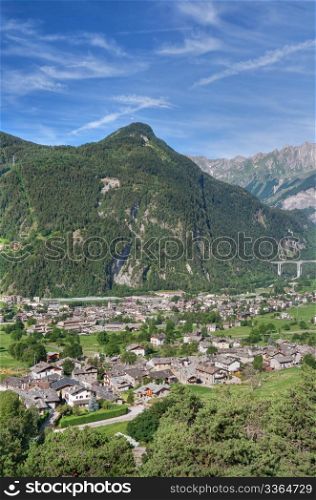 summer view of Morgex, Aosta Valley, Italy