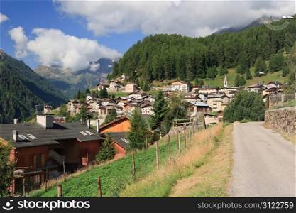 summer view of Pejo, small town in Val di Sole, Trentino, Italy