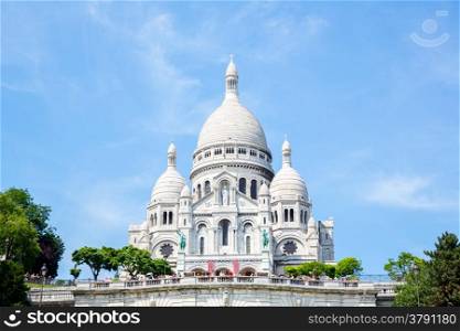 Summer view of Sacre Coeur Cathedral on Montmartre , Paris, France.