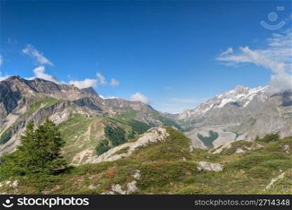 summer view of Veny valley in Courmayeur,