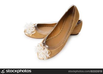 Summer woman shoes on white