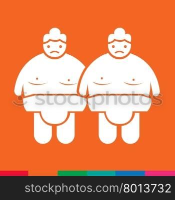 Sumo wrestling People Icon Illustration design