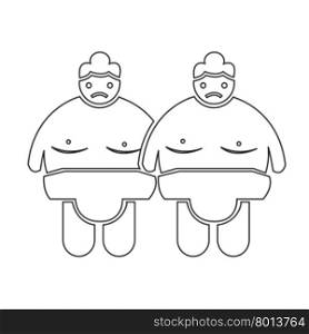 Sumo wrestling People Icon Illustration design