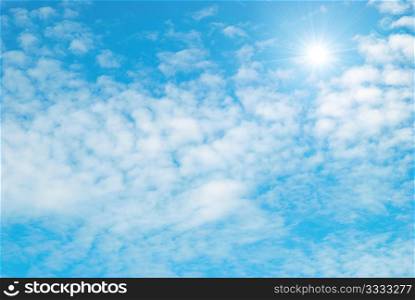 Sun and clouds can be used for background