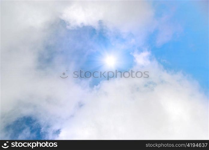 Sun and clouds can be used for background