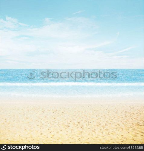 Sun and island beach. Sun and island beach. Summer shot day landscape. Sun and island beach