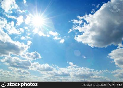 sun at clear blue sky