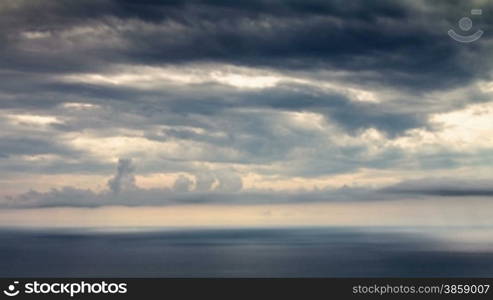 Sun beams over sea time lapse