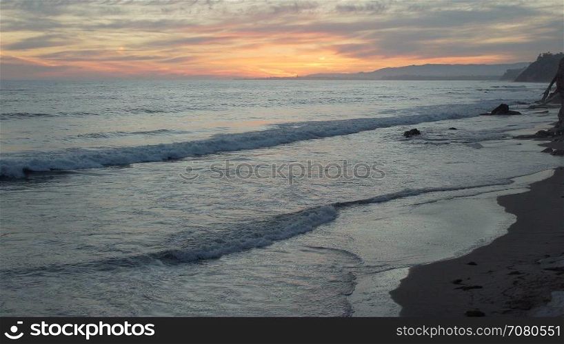 Sun has set at the beautiful Mesa Beach