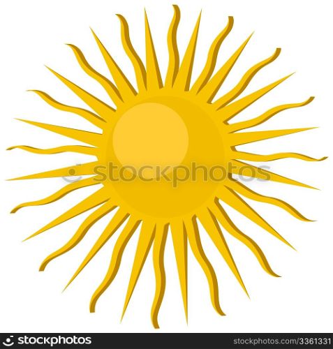 Sun icon, isolated object over white background
