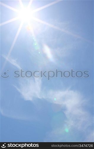 sun in blue day sky