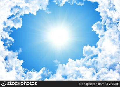 Sun in bright blue sky