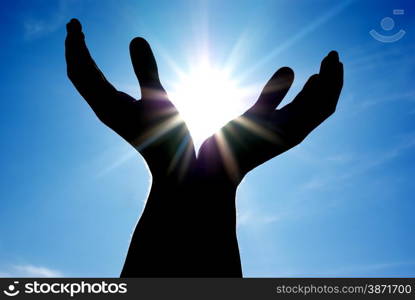 Sun in hands. Conceptual design.