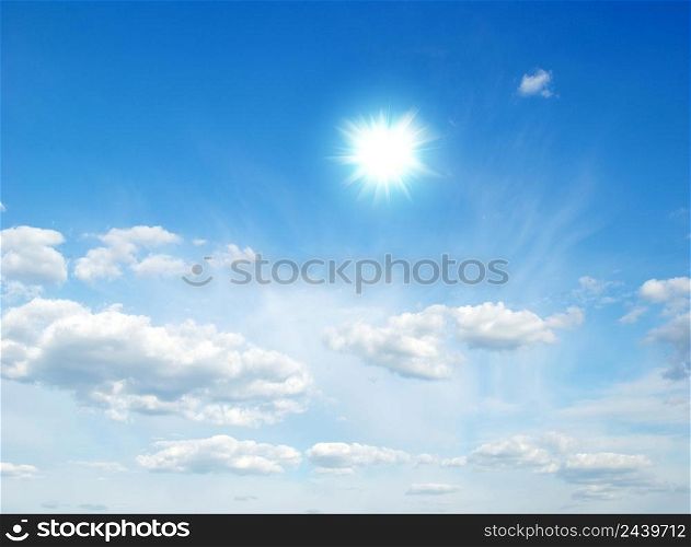 sun in the blue sky