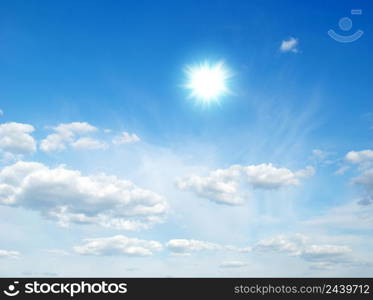 sun in the blue sky