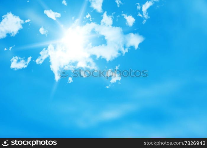 sun in the blue sky