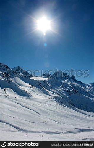 Sun in the mountains