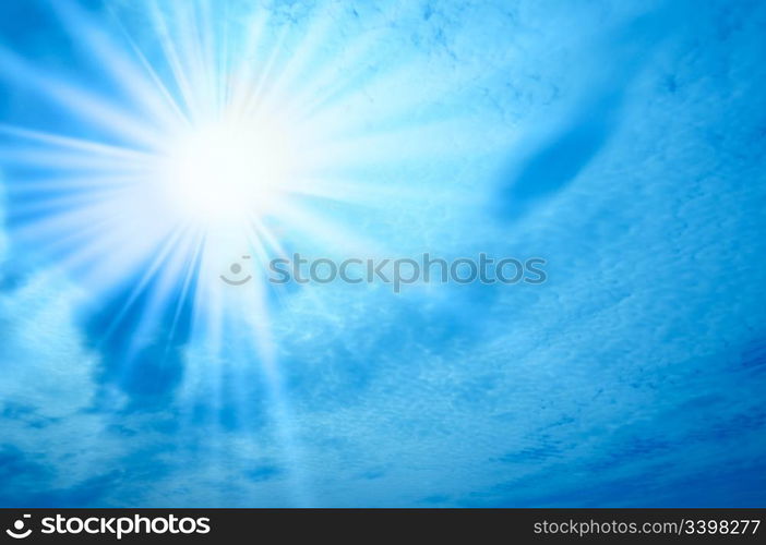 sun on blue sky