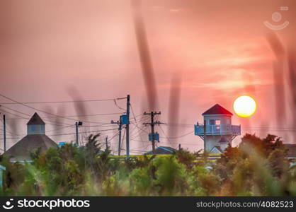 sun rises over cape hatteras lanscapes in north carolina