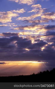 Sun Setting Behind Clouds