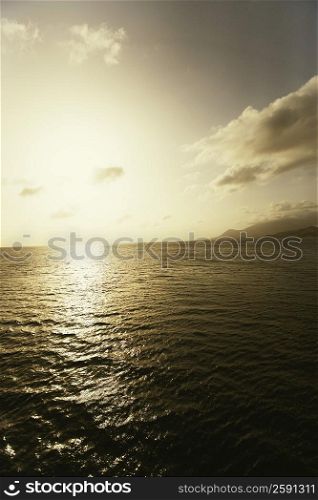Sun shining over the sea