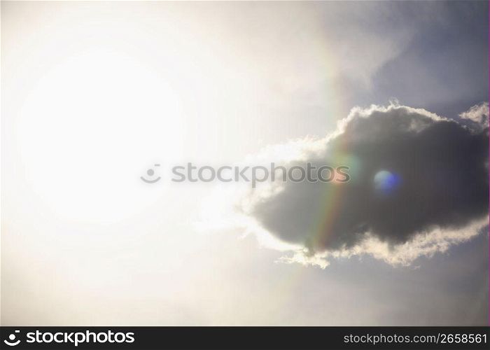 sun shining through cloud