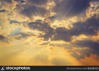 Sunbeam ray light cloud sky twilight color